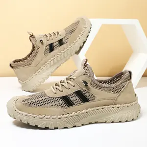 Premium Hand-sewn Mesh Men Sneakers, Breathable Mesh Vamp Effectively Dissipates Summer Sweat. Fashion Versatile Outlook, Abundant Large Size Selections as Hot-selling Daily Casual Sports Footwear. Soft Sole Lightweight Shoes all white kicks athletic nova