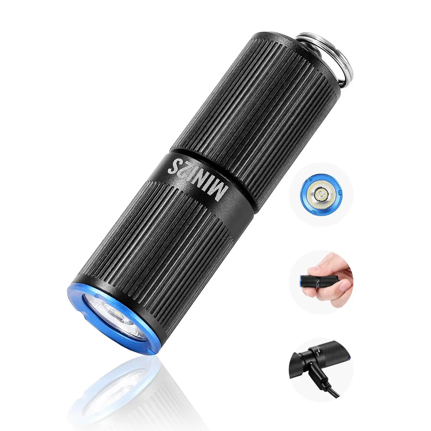 【DealsForYouDays】VEVOR Keychain Flashlight, Rechargeable Mini LED Flashlight, 200 High Lumens Pocket-Sized Flashlight with 2 Lighting Modes, IPX7 Waterproof Portable Flashlight for Everyday Carry, Camping, Emergencies