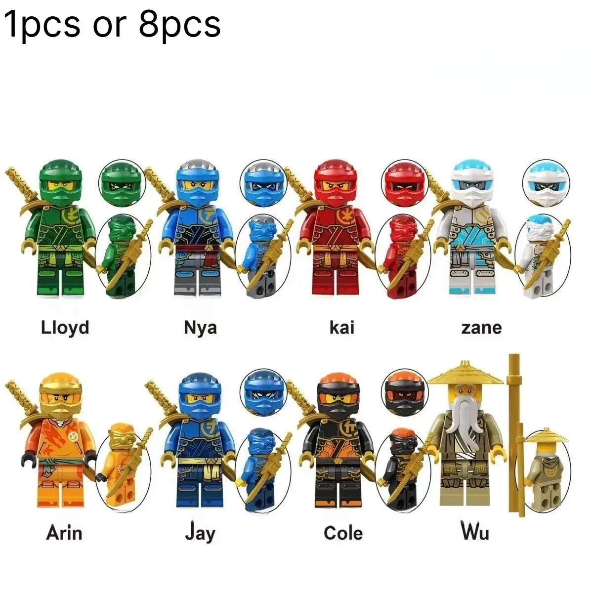 Ninja Warrior Mini Figure, Classic Character Building Block Model, Compatible Brick Assembly Collectible Figure for Fans and Collectors