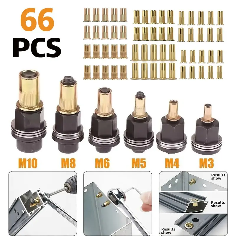 Professional Manual Rivet Tool, Supports Sizes 3 to 10, Heavy-Duty Design for Workshop Projects, Handheld Riveting Equipment, Hand Tools, Hardware