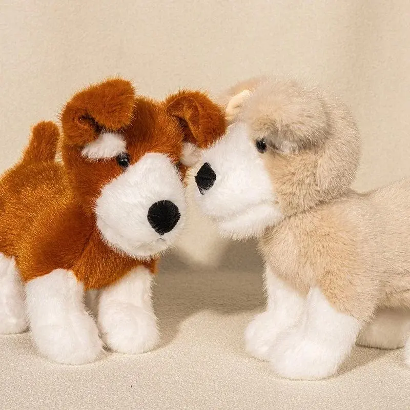 23cm Cute Simulation Schnauzer Plush Toy - Adorable Look, Plush Fabric Movie Stuffed Animal for Kids Birthday Gifts, Home Decor
