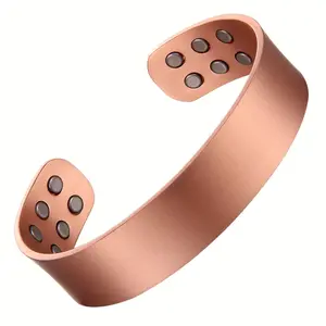 Unisex Copper Magnetic Bracelet, 99.99% Pure Copper Bangle with 18PCS 3800 Gauss Magnets, Minimalist Jewelry