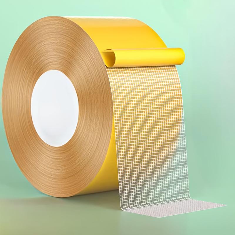 Super Strong Adhesive Fiberglass Mesh Double-Sided Tape - Transparent Heavy-Duty Fixing, Invisible Installation for Walls/Glass Seamless Durable Reinforced Backing, Ideal for DIY and Professional Wall Mounting, Item Securing and Bonding