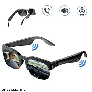 Bluetooth Sunglasses Polarized Sports Smart Sunglasses for Men and Women UV Protection Bluetooth Glasses for Cycling Driving Ultra Lightweight Rectangular Polarized Sunglasses Sun glasses Polarized Lens UV Blocking