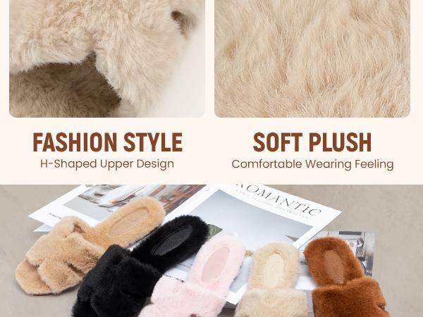 Athlefit Women's Open Toe Fuzzy House Slippers Cute Fluffy Slip on Slide Slippers for Bedroom Indoor Bridesmaid Pink