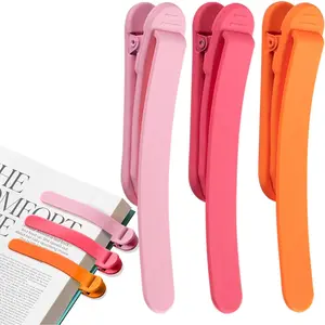 3 count Page Bookmarks for Reading, Automatic Book Marks Tailored for Book Enthusiasts,  and Cute Book Page Holder Markers Clip Reading Accessories Gifts( Orange Rose)