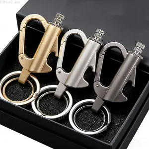 3-in-1 Multifunctional Keychain, Refillable Lighter for Hiking Camping multiple keyC38tool que