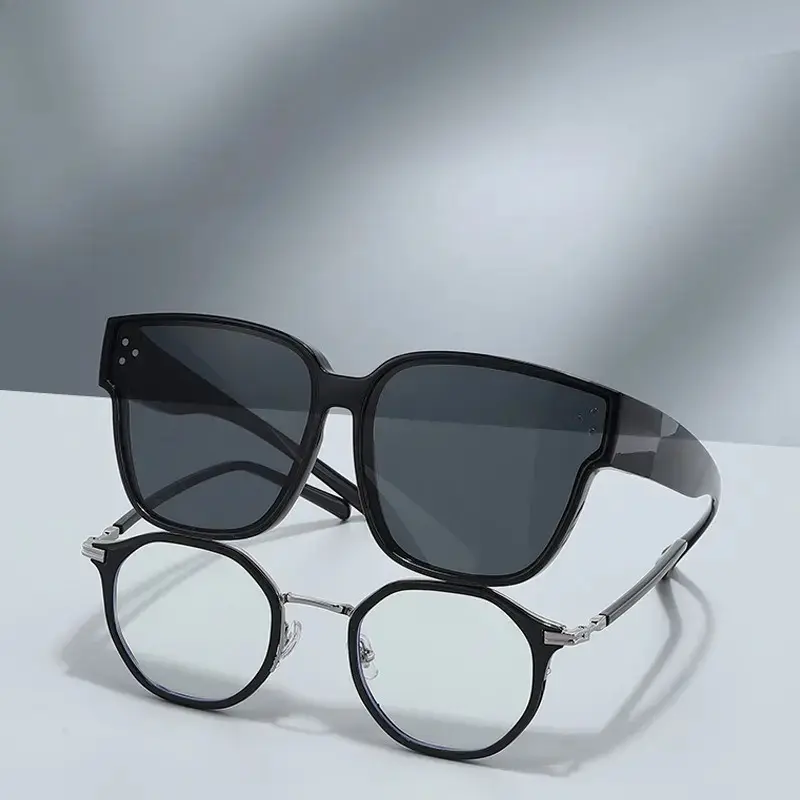 Oversized Wrap Fit-Over Polarized Sunglasses - Lightweight Durable, UV Blocking, Anti-Glare Eyewear for Prescription Glasses Wearers, Daily Driving, Outdoor Sports, Lightweight Durable Sunglasses, Uv Blocking Sunglasses