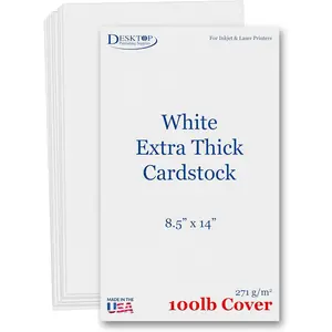 50 Sheets Extra Thick 8.5" x 14" Cardstock for Inkjet or Laser Printers 100lb 271 gsm Heavy Matte White Printer Paper Great for Cards Menus Posters Covers