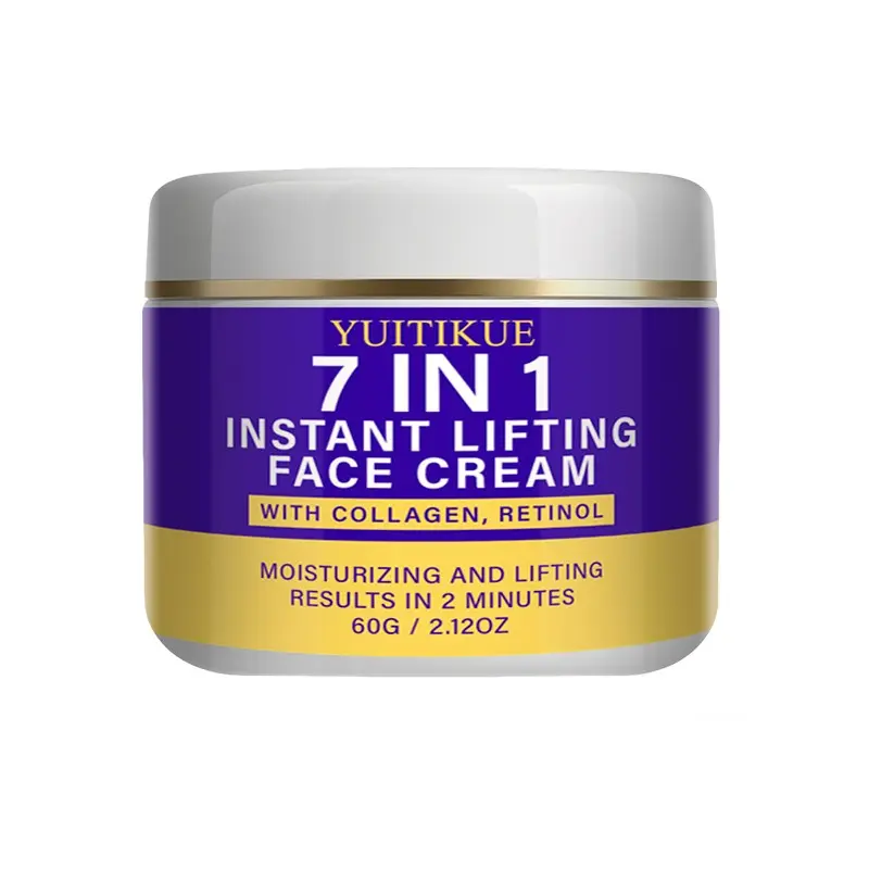 Yuitikue 7-In-1 Instant Lifting Face Cream, Contains Collagen + Retinol, Anti Aging Formula, Moisturizing, Hydrating and Lifting, Tightening, Quick Results in 2 Minutes, 60g