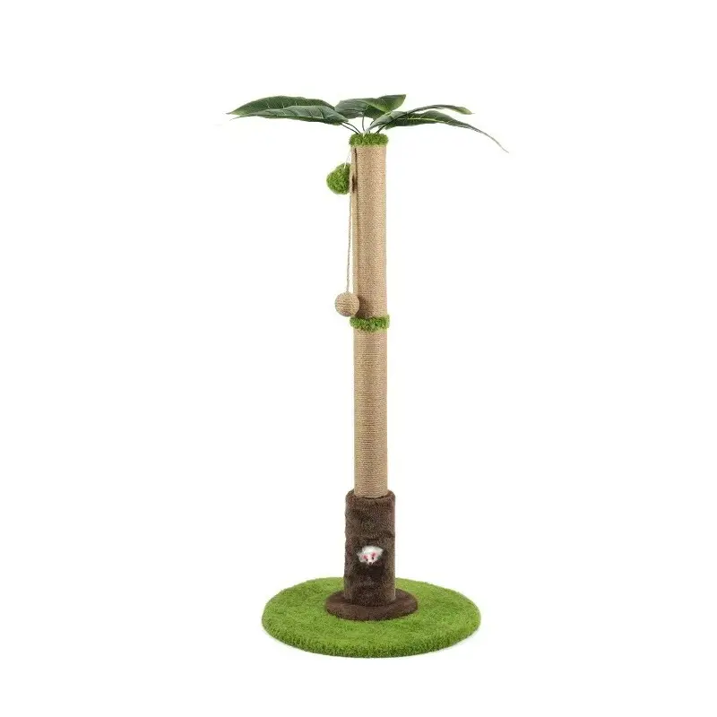 New Palm-Leaf Style Areca Palm Cat Climbing Tree – Features a Mouse Toy, Sisal Scratching Post, Vertical Scratcher, and Elevated Design; Suitable for Indoor Decor