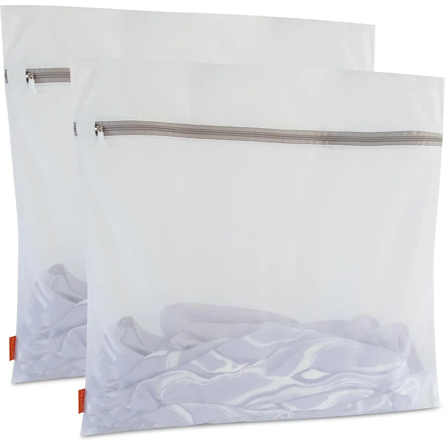 Heavy Duty Mesh Laundry Bags for Delicates – 2 Pack with Sturdy Zipper for Lingerie, Coats, Baby Clothes, Underwear – Washing Machine & Dry Safter 24 x 24 Inches (2 XX-Large)