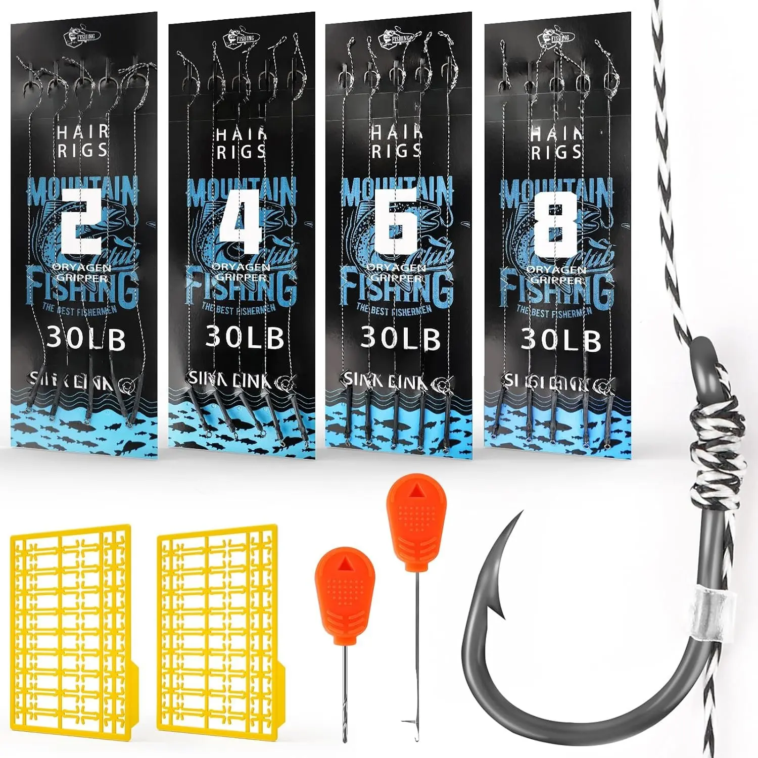 24 Pack Pre-Tied Carp Rigs with  Hooks, Swivel & PE Line – Hook  with Boilies, Pellets & Corn – The  Carp Fishing Equipment