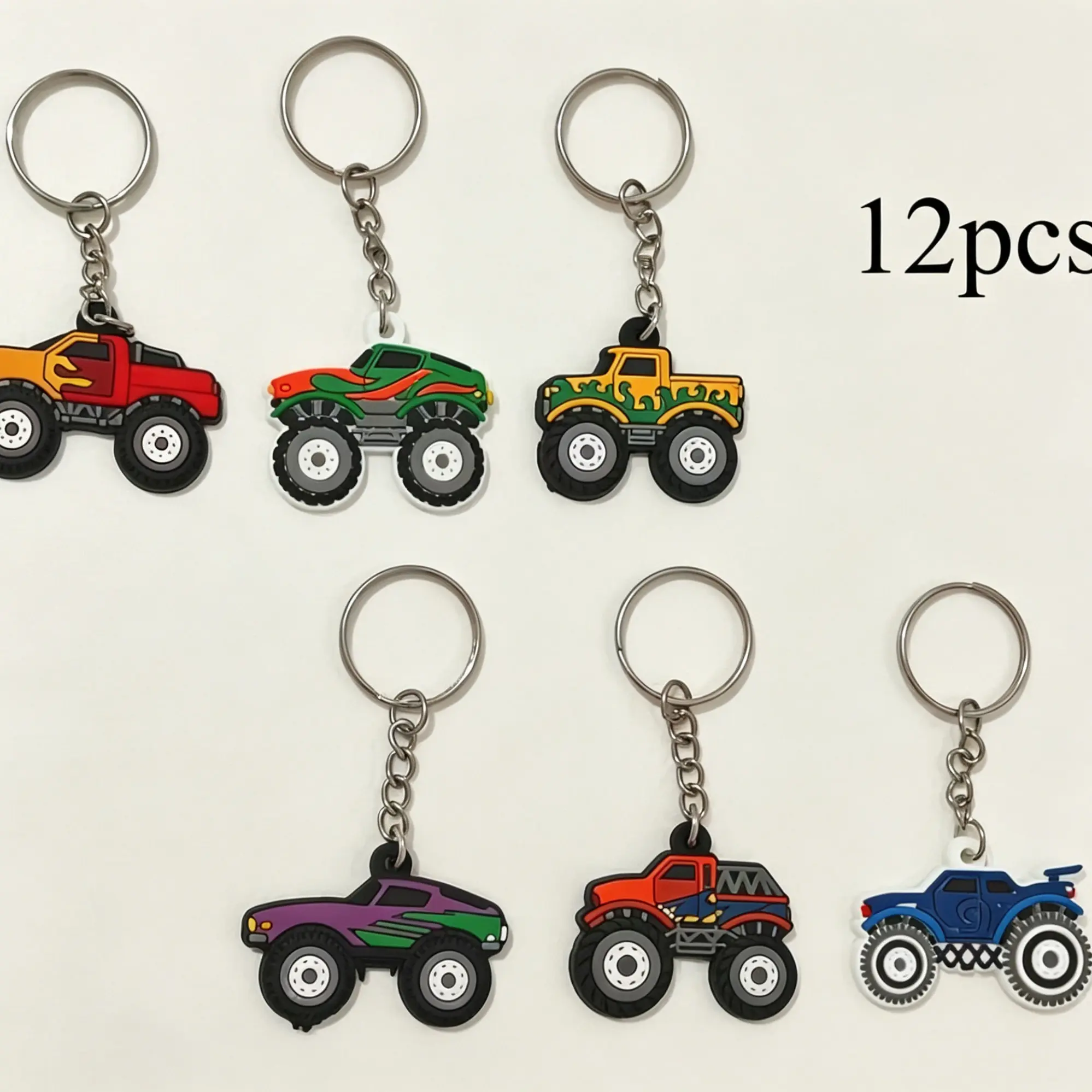 12 Pcs Mini Truck Keychains, Cute Truck Pendant Accessories, Bag Decorations, Car Keychain, Key Rings, Perfect for Car Interior, Memorable Gift