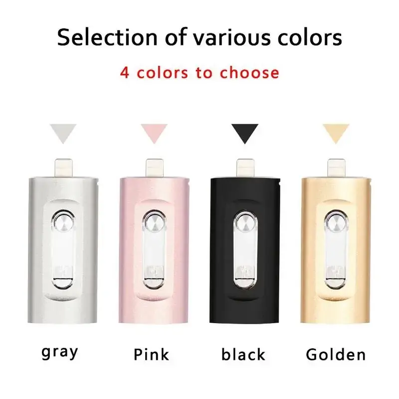 4in1 USB 3.0 Flash Drive for iPhone, Type-C 64GB-1tb, OTG Pen Drive, Micro USB Stick, Compatible with iOS & Android Devices