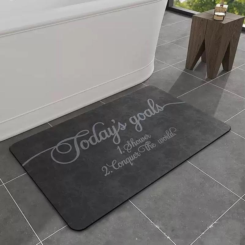 Bath Mat Runner Long Bathroom Mat Rug Non Slip Super Absorbent Stain Resistant Quick Dry Thin Bathroom Rug Fit Under Door-Bath Mats for Bathroom Floor Bathtub Vanity-Bathmat
