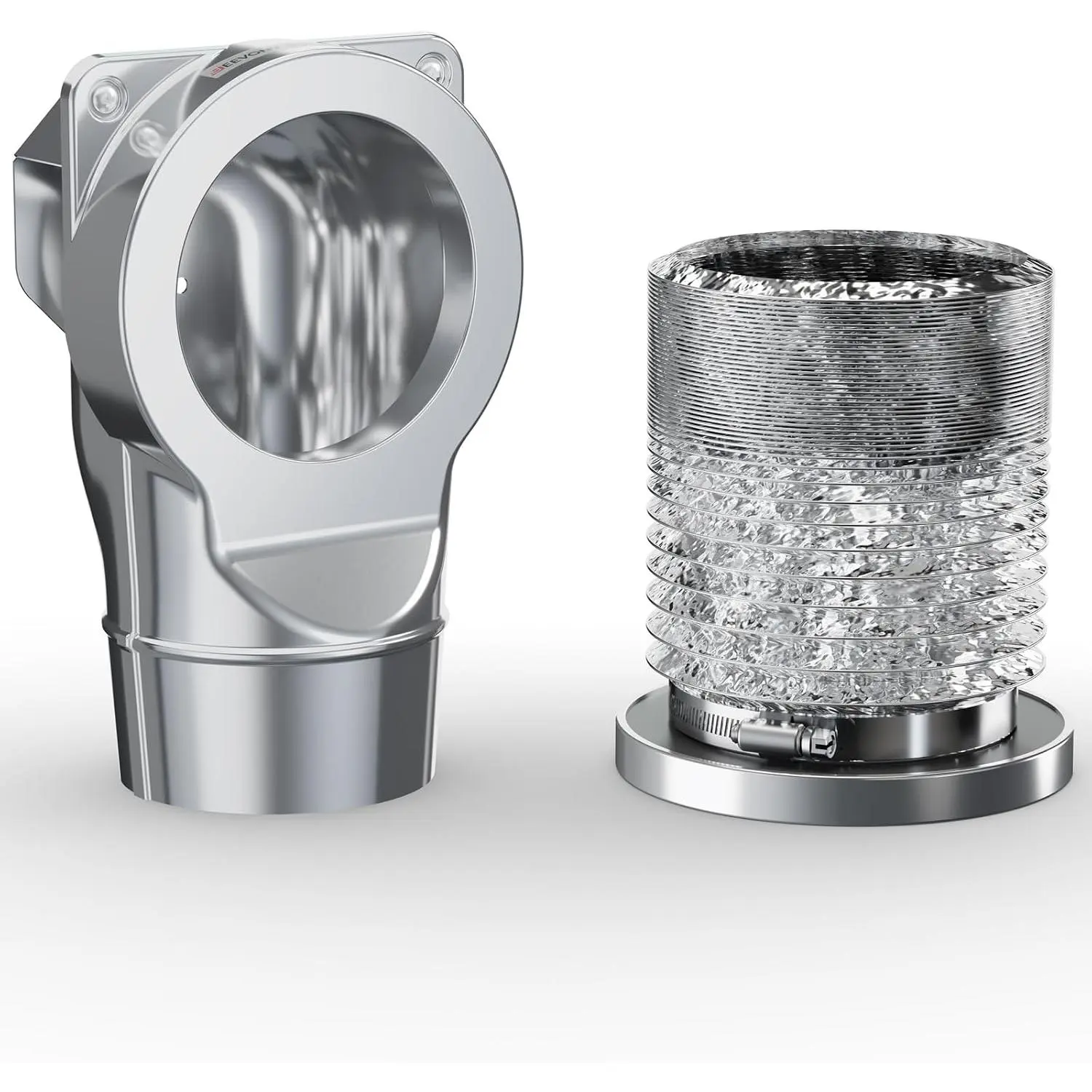 Dryer Vent Coupling DV90 Airtight Seal Dryer Vent Connector Kit Easy to Clean Quick Connector Including a 2.6ft 4" Duct and two Clamps | For 90- Venting, Quick Connect  Coupling, Includes 2.6ft Hose & Clamps, Airtight Seal, Fire Safe, Easy Cleaning