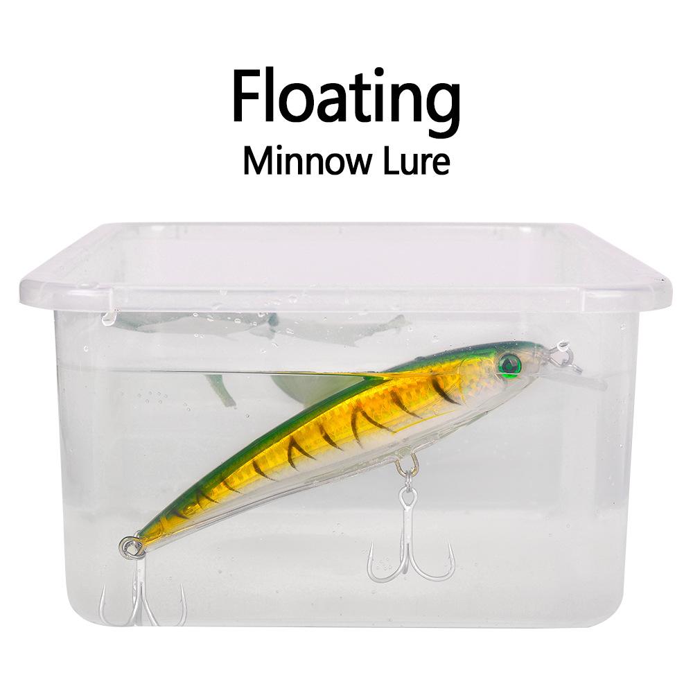 16cm 43g Floating Minnow Lure, Bionic Hard Bait with Through Wire, Topwater Lure for Freshwater & Saltwater Fishing