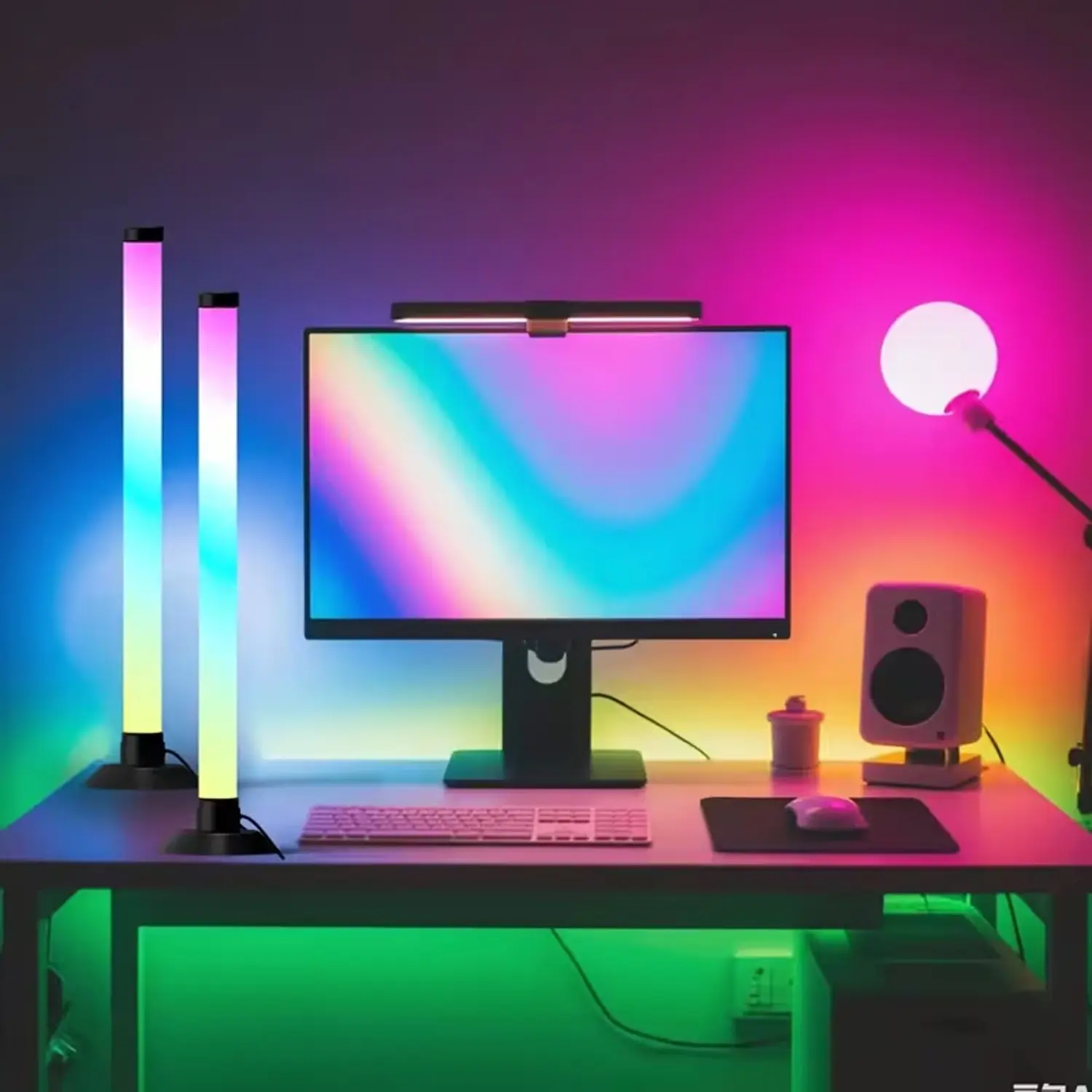 Desktop Ambiance Light, High-End Bedroom Fun Lighting, Room Live USB Plug-In, APP Control, Rhythm Sync, Desk-Rgbic Model