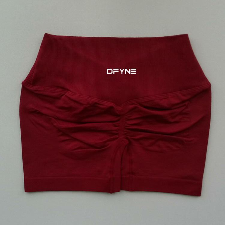 DFYNE Women's Three-Point Fitness Shorts, Peach-Shaped Hip-Lifting Yoga Pants, Seamless Breathable High-Waisted Style, Visually Lengthens Leg Proportions