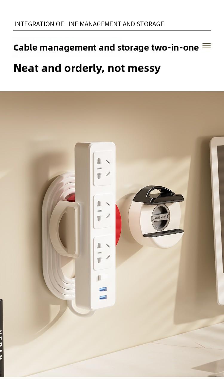 Suction Cup Power Strip Holder No Drill Wall Mounted Remote Control Socket Fixer Wall Organizer for Power Strips and Cable Management