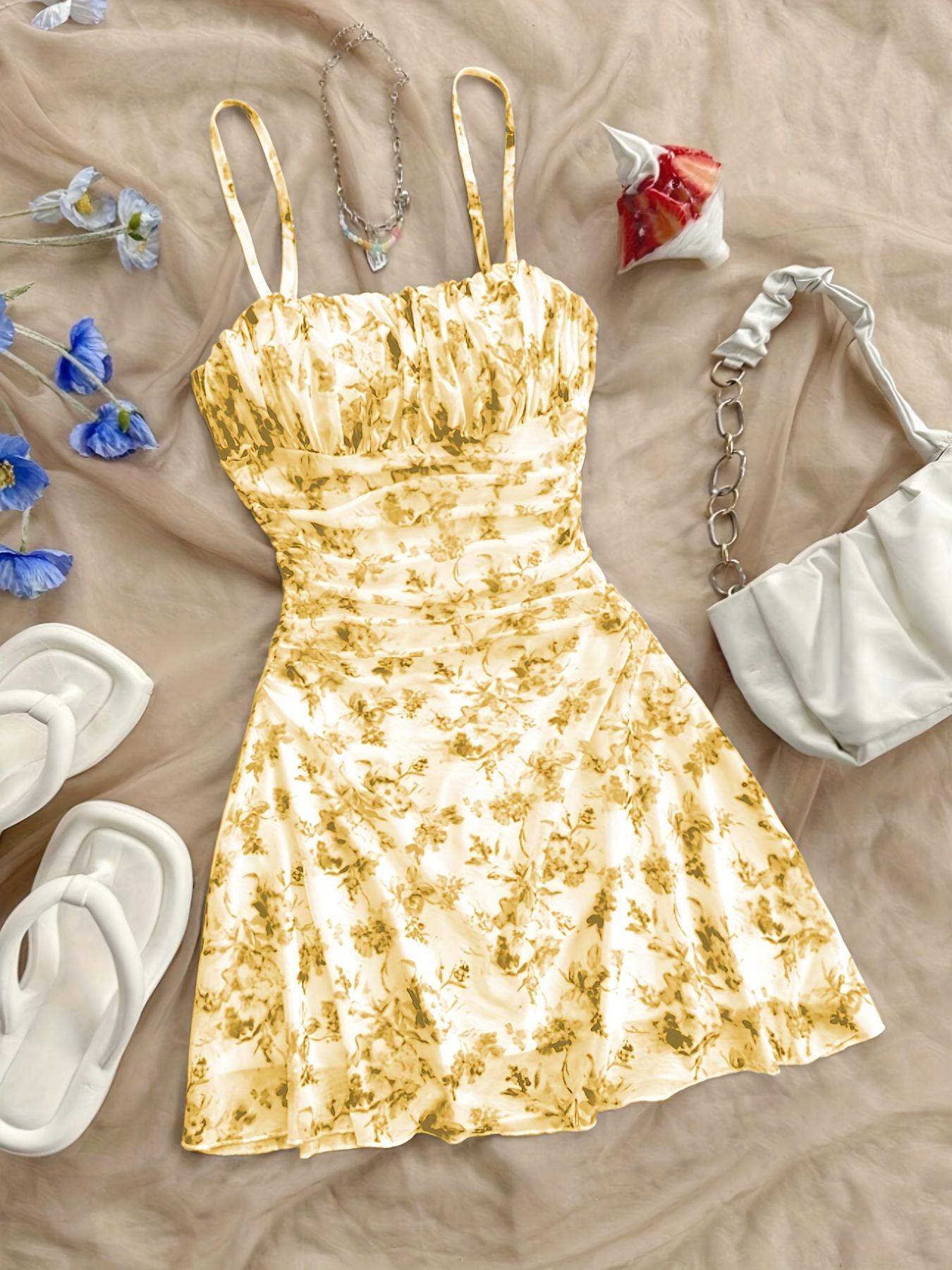 Women's Floral Print Halter Dress New Fashionable Elegant Suitable for All Seasons