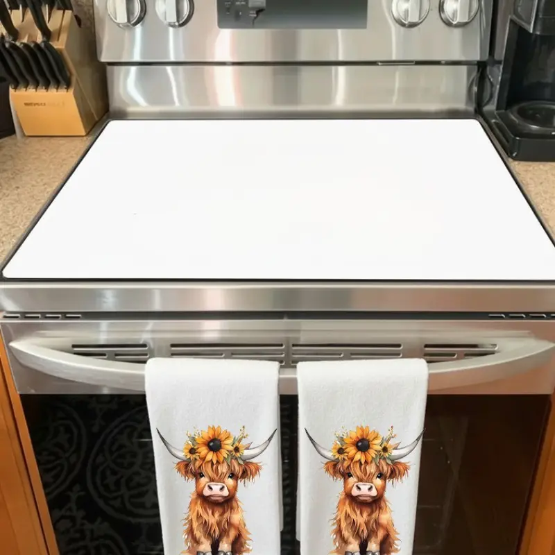 2pcs Highland Cow Kitchen Cleaning Towels - Soft, Absorbent Microfiber Dish Cloths, Dishcloths For Washing Dishes, Quick-Dry, Machine Washable, Perfect for Kitchen Decor, Dining, Home Use. Ideal Gift for Highland Cow Lovers, Kitchen Gift