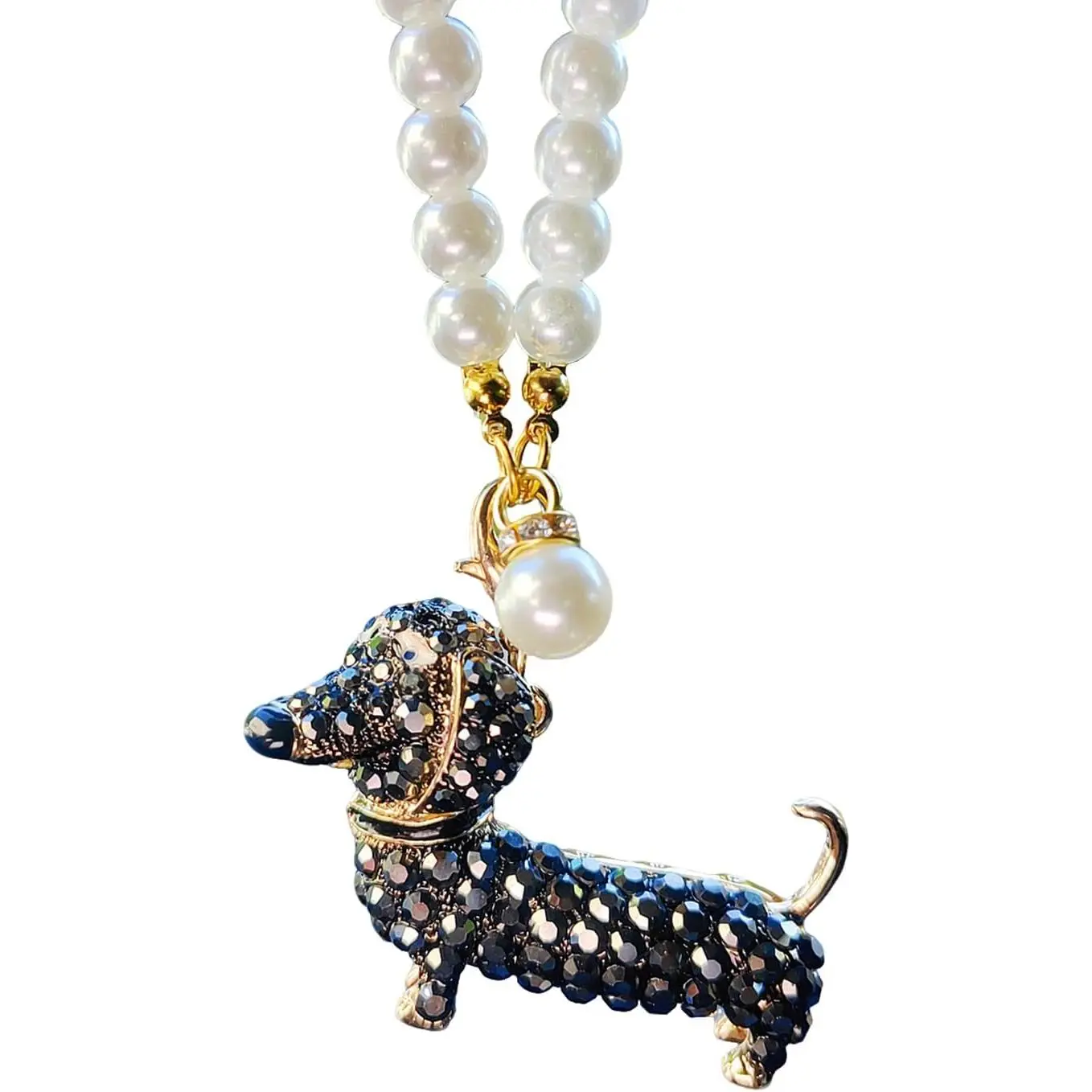Bling  Rear View Mirror Accessories, Cute  Accessories for Women, Sparkling Embedded Rhinestones Alloy Puppy  Decoration Rearview Mirror Charms