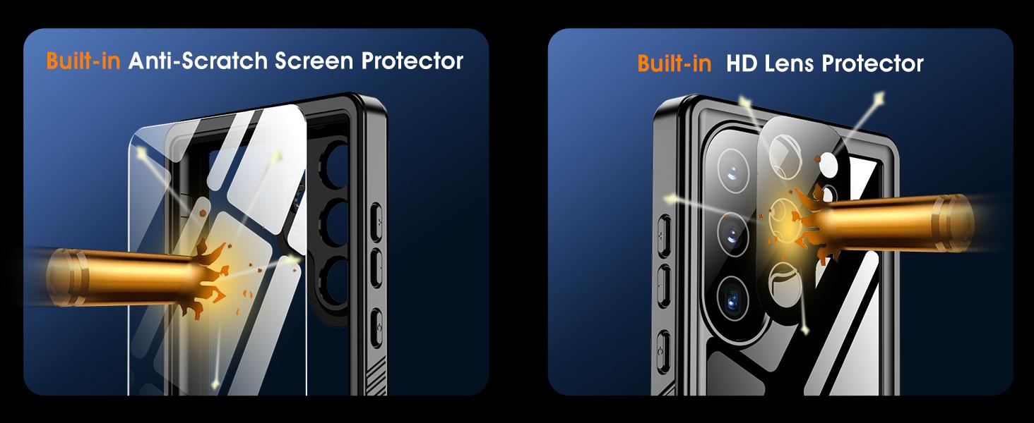 for Samsung Galaxy S25 Ultra Case Waterproof [IP68 Underwater][Built-in Screen & Lens Protector][12FT Shockproof] 360° Full Body Heavy Duty Protective Phone Case for Galaxy S25 Ultra 5G 6.9''