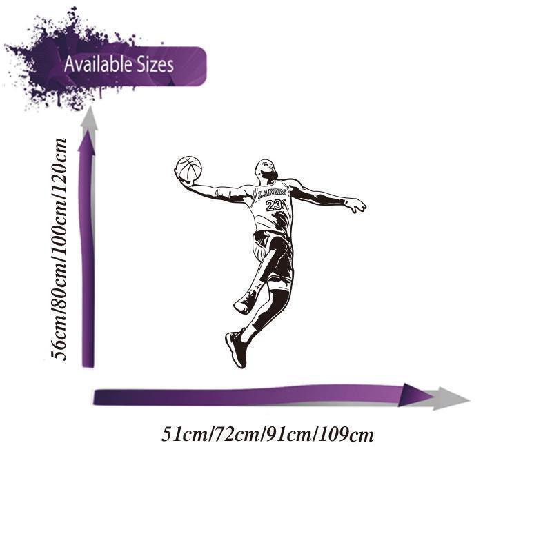 Modern Super Star Basketball Player Wall Sticker Dunk Slam Sport Athlete Wall Decal Boy Teen Playroom Bedroom