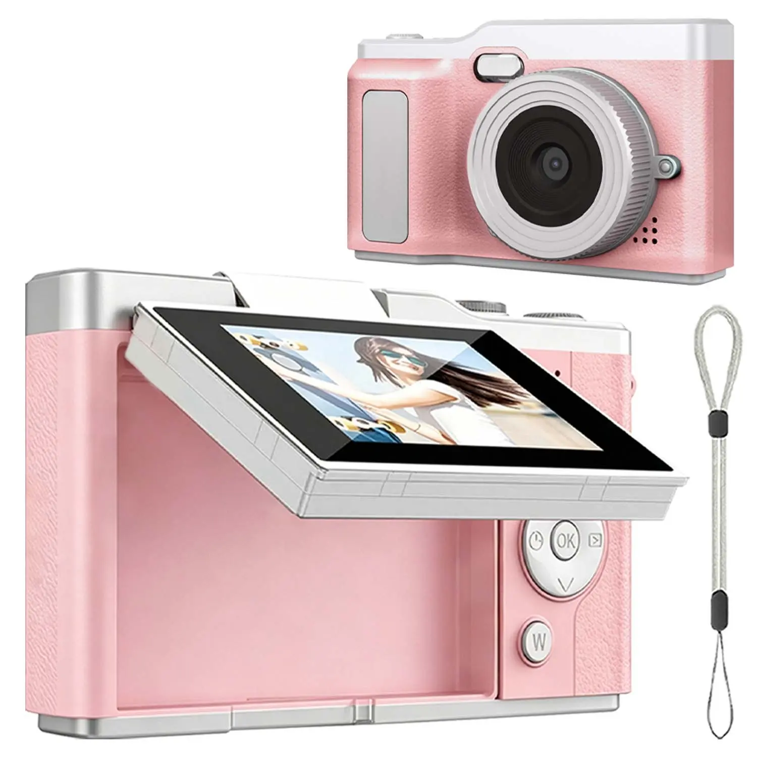 Portable Digital Camera, Student Camera, Camera set,180° Degree Flip Screen Camera For Students, EntryLevel Digital Camera Video,Photography, Perfect For Back-To-School Season,Christmas Thanksgiving New Year Gift