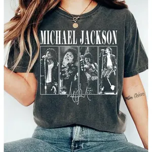 Michael Jackson Bad World Tour 1987 Shirt, 4 Panel Vintage Graphic Tee, King of Pop Signature T-shirt, MJ Concert Apparel