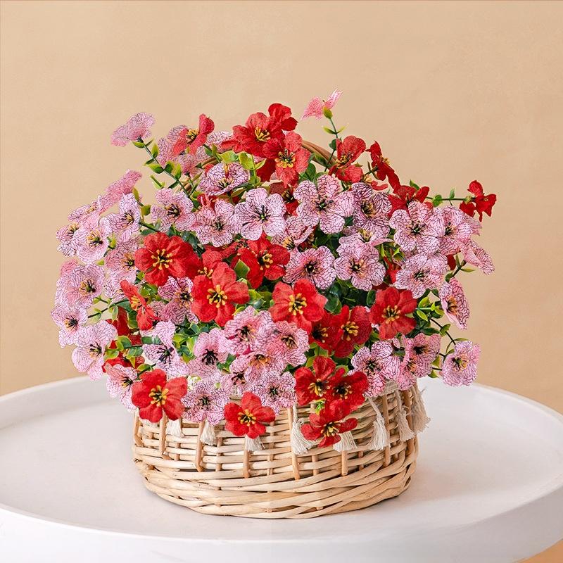 Violet artificial bouquet, purple roses, artificial flowers, artificial eucalyptus, fake flowers, decorative DIY hanging basket