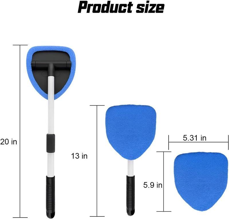 5pc Extendable Car Window Cleaner Kit - Reach Window Gaps/Sunroofs |   Washable Brushes |   No More Hard-to-Reach Spots