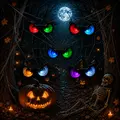 Toodour 5-Pair Plastic Spooky RGB LED Colorful Halloween Monster Eyes Lights Sets - 30h Runtime, IP44 Waterproof, Cordless Battery-Operated, Timer-Equipped Halloween Decorations with Switch for Window, Patio,home decor