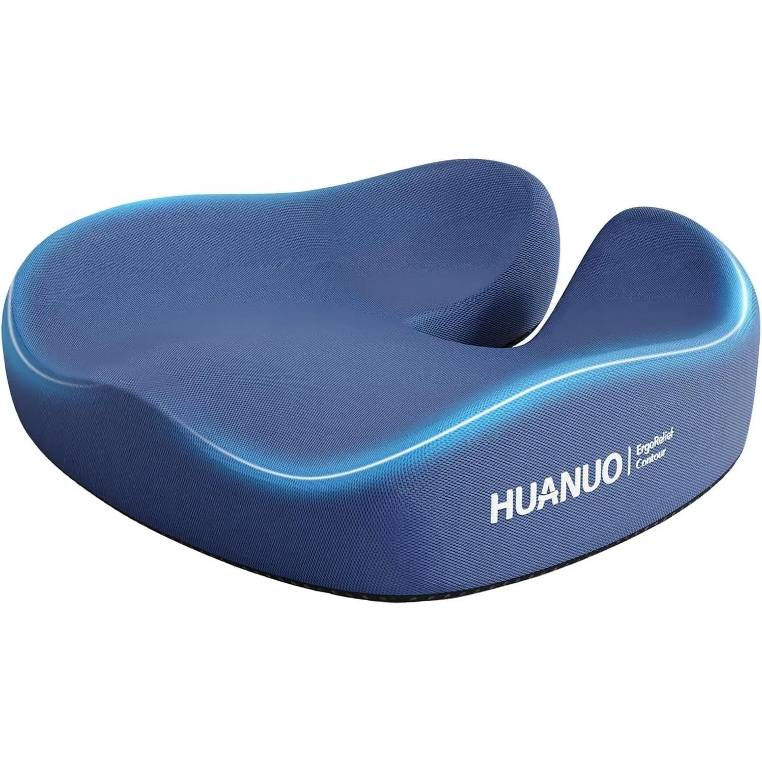 Ergonomic U-Shaped Cut Memory Foam Seat Cushion, Large Cooling Gel Cushion with 4-Zone Pressure Relief for Office Chair, Car, Wheelchair (Tailbone & Back Support)