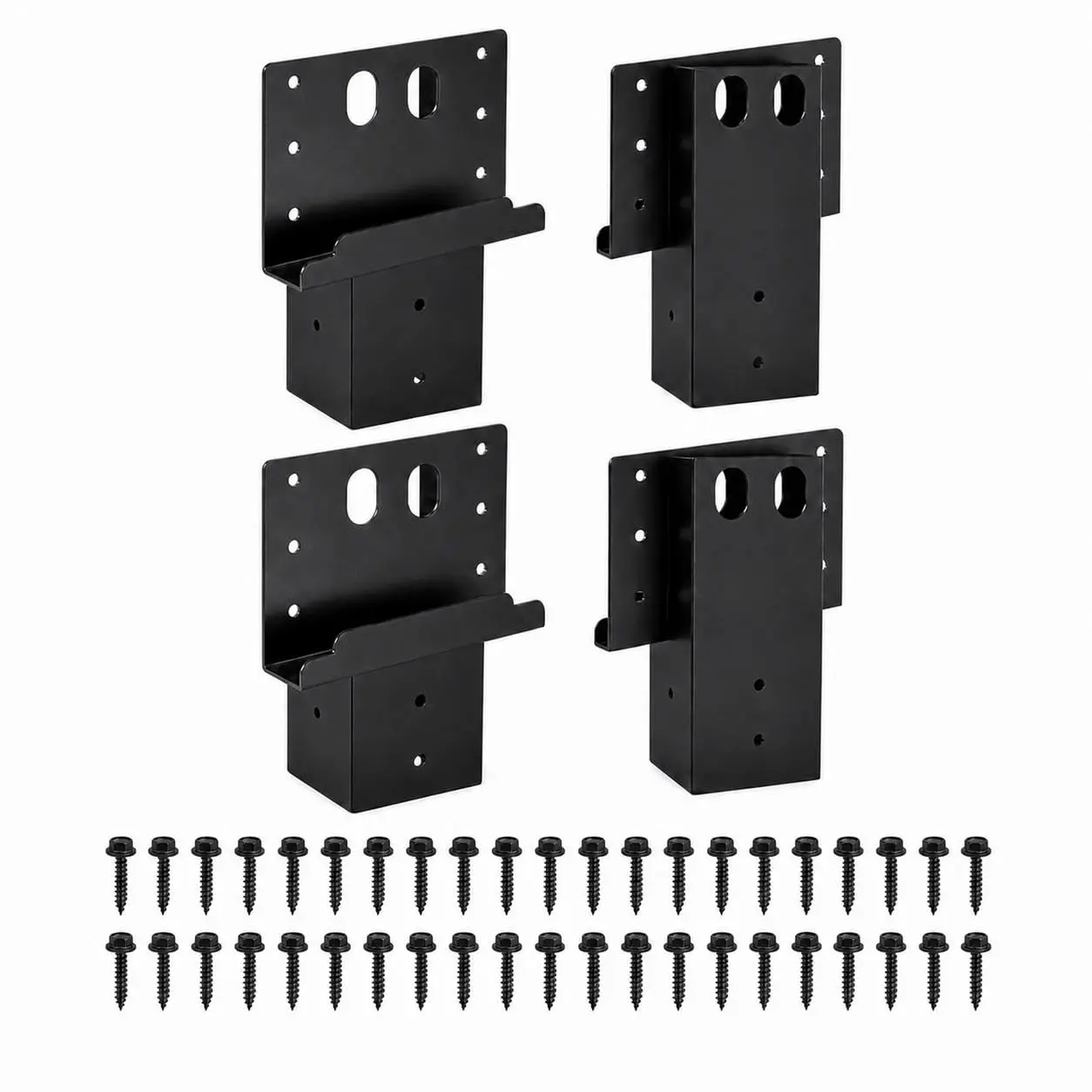 4-Pack Heavy-Duty Steel Compound Angle Support Brackets, Lumber Fitting for 3.5x3.5in Lumber, Outdoor Use for Deer Blind/Stand Platform, Tree House, Includes Screws