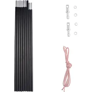 Aluminum Tent Poles Replacement, Lightweight Tent Pole Repair Kit, 7001 T6 Heated Aluminum Alloy Fits Both Female and Male Ends