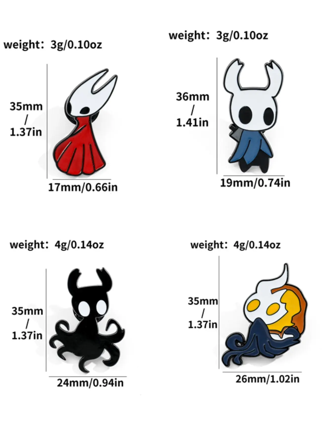 Cute Hollow Knight Hornet Shadow Brooch Pin Metal Badge Gamer Accessory