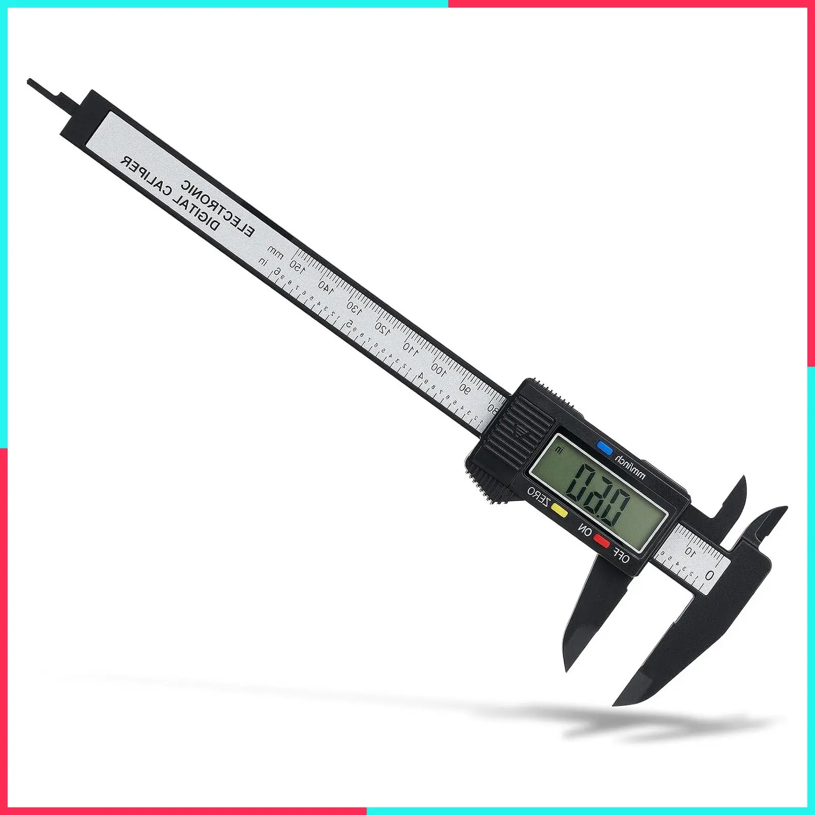 Digital Caliper 0-6 Inch, Inch/mm Conversion, Large LCD