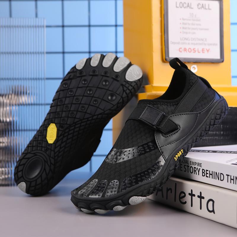 Men's river trekking shoes, wading shoes, beach shoes, reef non-slip men's quick-drying barefoot hiking shoes, swimming shoes, swimming water shoes, snorkeling shoes, suitable for beach vacations, camping, beach parties, five-finger men's shoes, soft, gym