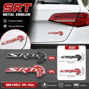 1Pc 3D Metal SRT Hellcat Emblem Badge Sticker for Dodge Charger Challenger Journey Ram 1500 Dart Nitro Caravan Grille Fender Trunk Car Decal Accessories