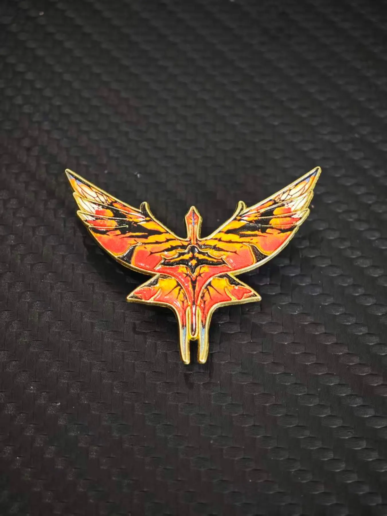 1Pcs 🔥 Phoenix Pin | Orange-Red Flame Wing Enamel Alloy Brooch Pin | Oriental Deity Accessory | Collector's Gift | Collectible Pins #PhoenixPin #MythicalPin