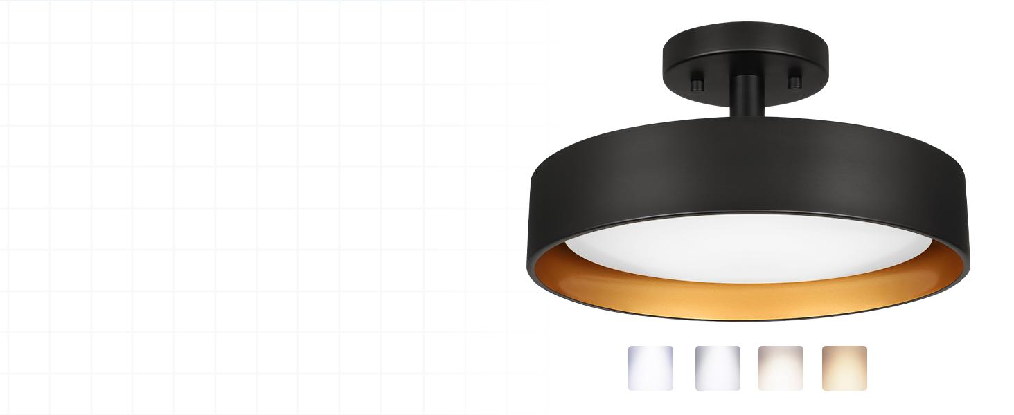 12 Inch Rechargeable Motion Sensor LED Ceiling Light with Remote, Wireless Dimmable 3CCT Battery Operated LED Closet Lights for Stair Hallway