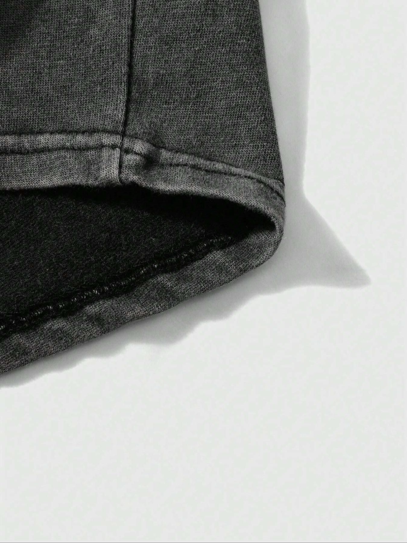 Men's Cross Print Wash Shorts, Loose Casual Fashion Graphic Shorts for Summer, Men's Bottoms for Daily Wear