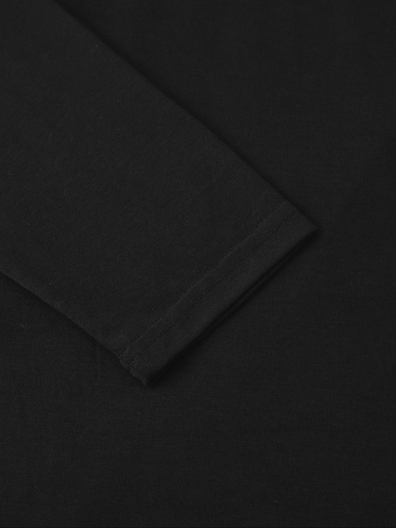 Men's 4 Piece Classic Bull Head Print Tee Set, Fitted Long Sleeve Casual Top for Fall & Winter, Basic Straight Cut T-Shirt