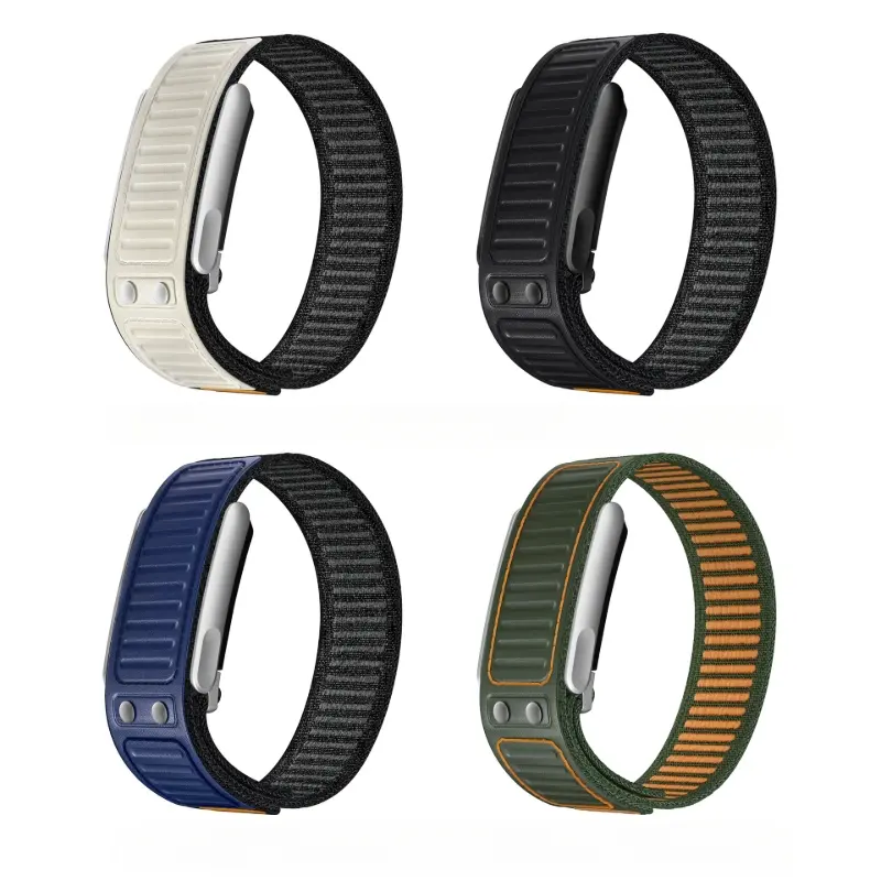 1pc Two-Tone Nylon Hook-And-Loop Loop Watch Band Compatible With WHOOP 5.0 Standard, WHOOP MG, Durable Adjustable Replacement Wrist Strap Accessory For Fitness Tracker (Tracker Not Included)