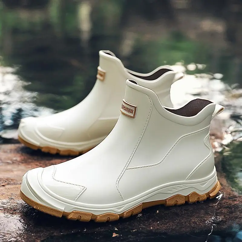 Unisex stylish waterproof rain boots, pull-on rubber outsole, comfortable fabric lining, perfect for outdoor activities, water sports and casual wear, pull-on shoes | Classic boot design | Comfortable lining, waterproof shoes Girl Footwear