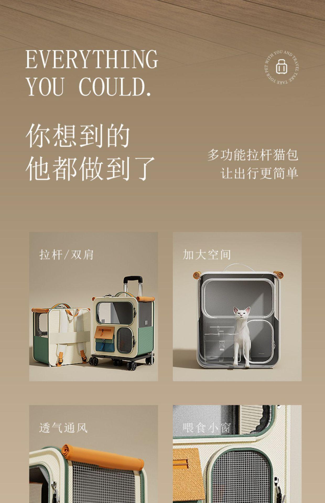 Pet Travel Carrier, Large Size, Portable, Multifunctional, Affordable & Stylish  Large Multifunctional Pet Travel Carrier, Portable, Cost-Effective & Attractive Pet Travel Carrie Pet Suitcase Large / Extra Large Portable