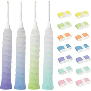 14-Pack Gradient Color Tennis Overgrips, Pre-Cut Absorbent & Anti-Slip Grip Tape for Maximum Control and Comfort in Tennis, Badminton, Pickleball